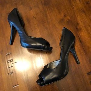 Jessica Simpson Black Peep Toe Heels, Size 7